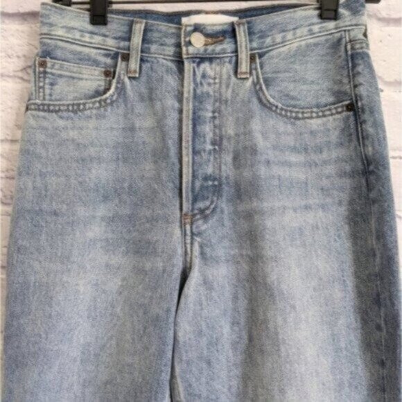 Aritzia High Rise Loose Boyfriend Jeans 25 Light Blue Wash Denim Forum Retro - Picture 4 of 9